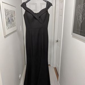 JARLO black formal mermaid slit gown